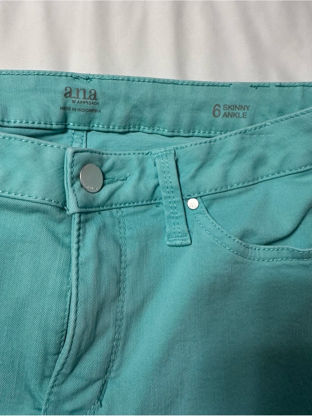 a.n.a Teal Skinny Ankle Jeans